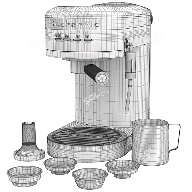 Sleek Espresso Machine Design 3D model image 6