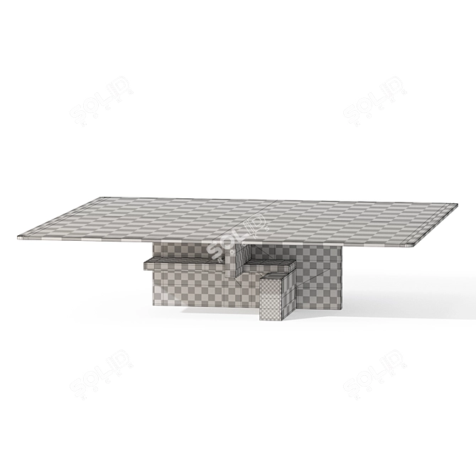 Elegant Stone Tangram Mini Table 3D model image 3