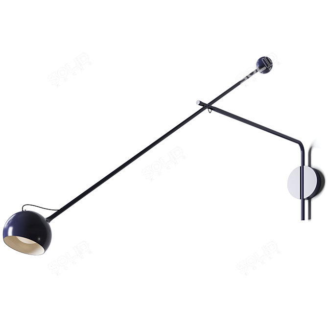 Modern Adjustable Wall Lamp Fixture 3D model image 2