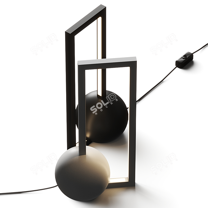 Minimalist Sculptural Desk Lamp 3D model image 3