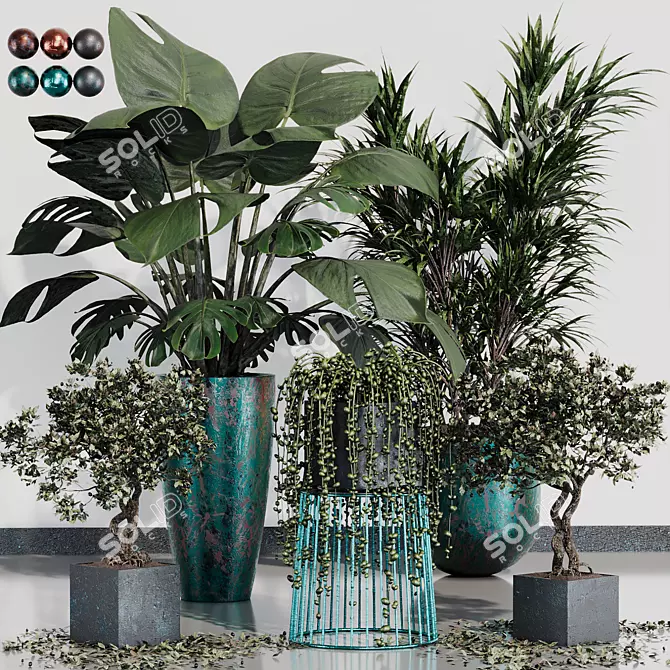 Green Oasis Plant Set 3D model image 1