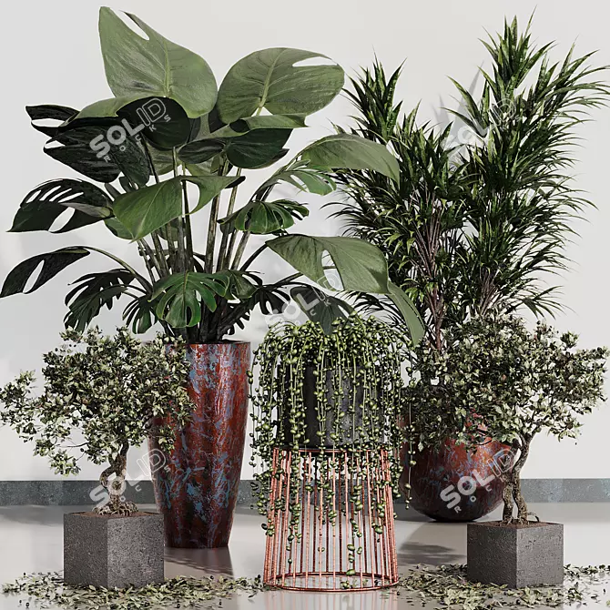 Green Oasis Plant Set 3D model image 2