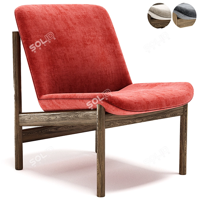 Modern Velvet Armchair: RAKINO By Morgan 3D model image 1