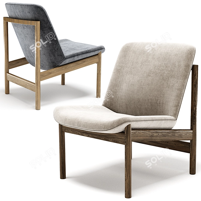 Modern Velvet Armchair: RAKINO By Morgan 3D model image 2