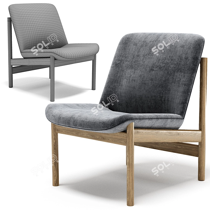 Modern Velvet Armchair: RAKINO By Morgan 3D model image 5