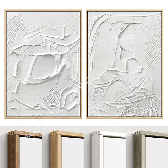 Wooden Frame Texture Art Print 3D model image 1