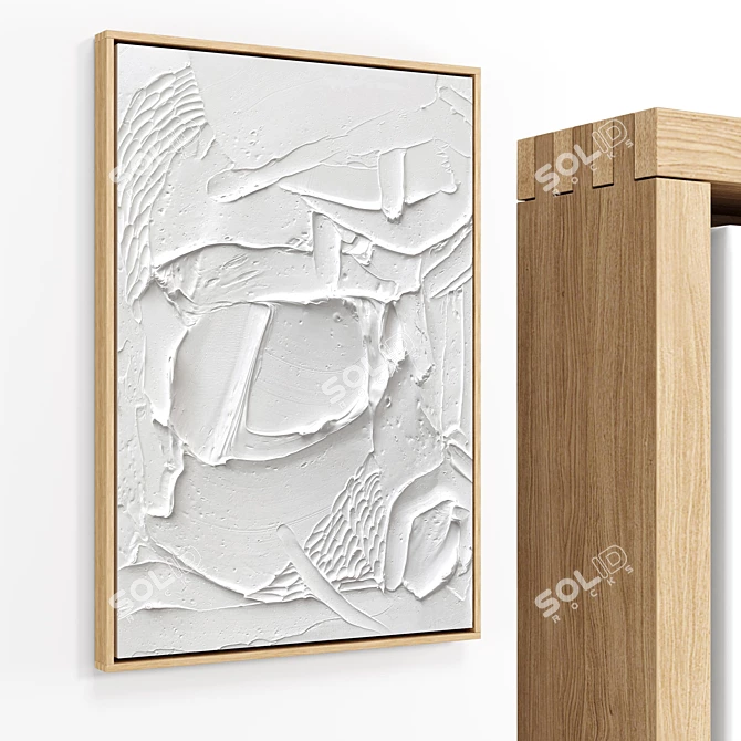 Wooden Frame Texture Art Print 3D model image 5