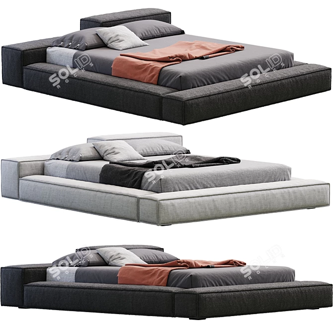 Modern Extra Wall Bed Furniture 3D model image 1