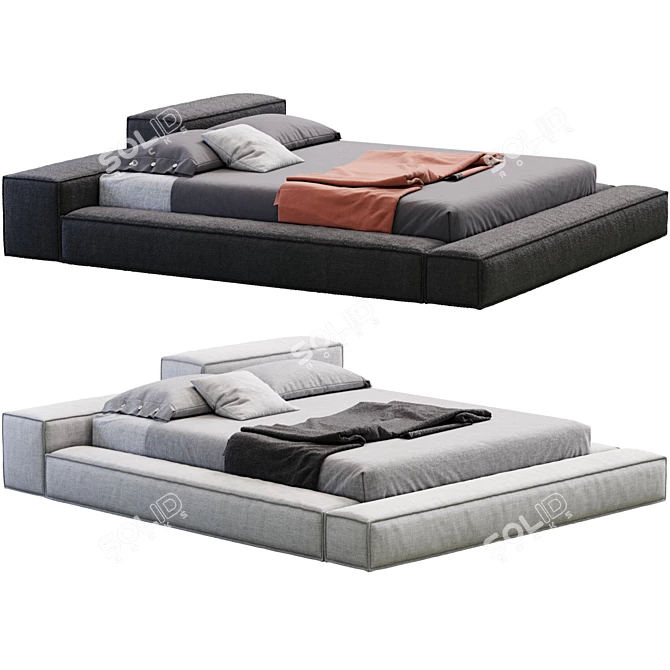 Modern Extra Wall Bed Furniture 3D model image 2