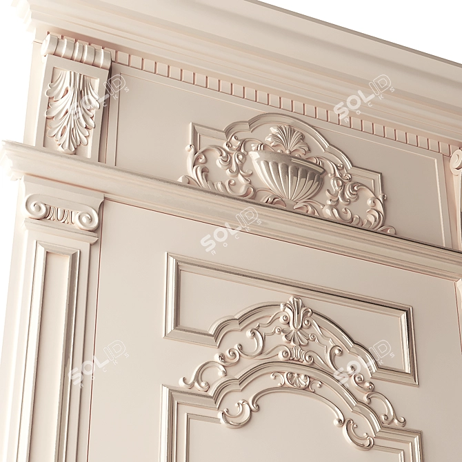 Baroque Style Classic Doors 3D model image 2