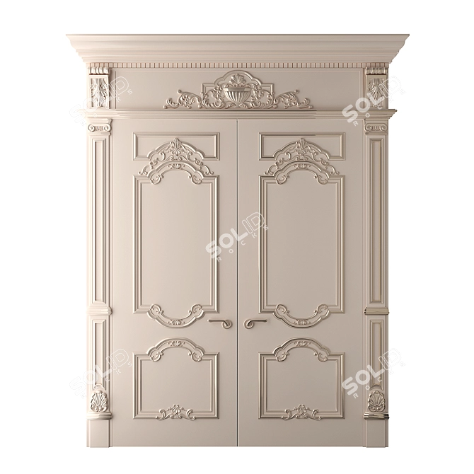 Baroque Style Classic Doors 3D model image 3