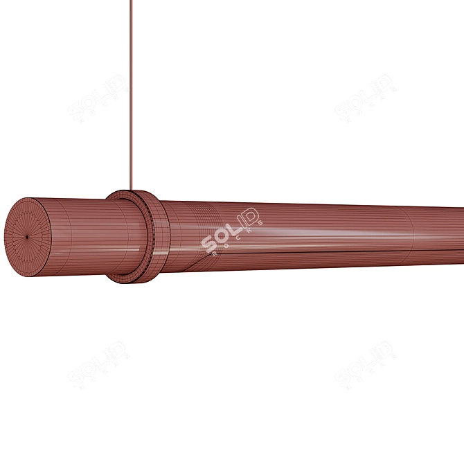 Modern Tubelight Pendant Fixture 3D model image 4