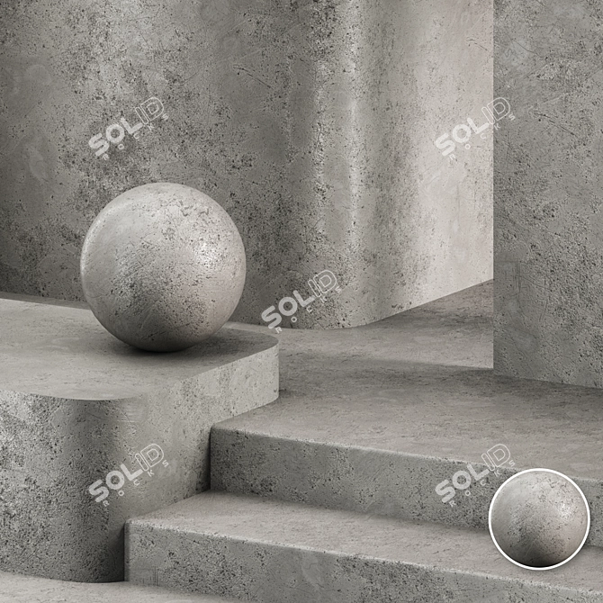 High-Quality Concrete Plaster Materials 3D model image 5