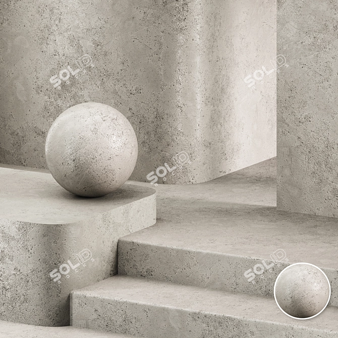 High-Quality Concrete Plaster Materials 3D model image 6