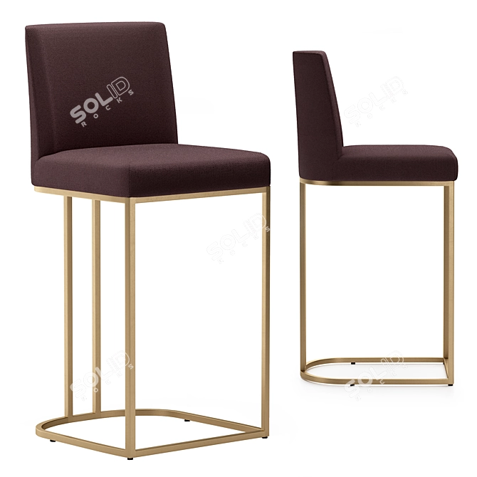 Modern Rayla Bar Stool 3D model image 2