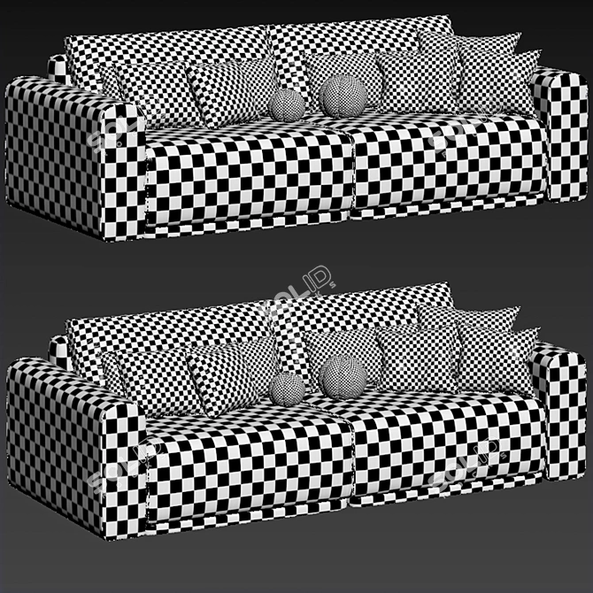 Modern Straight-line Sofa Grail 3D model image 6