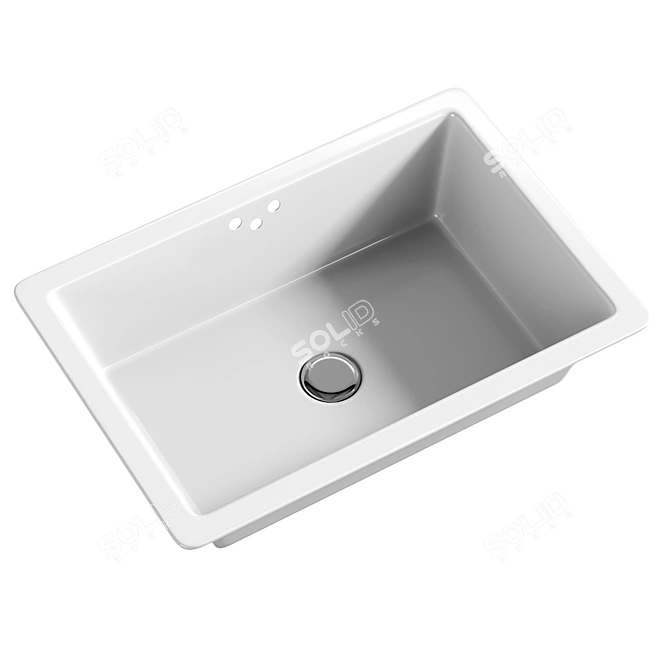 Luxury Kathryn Rectangular Bathroom Sink 3D model image 3