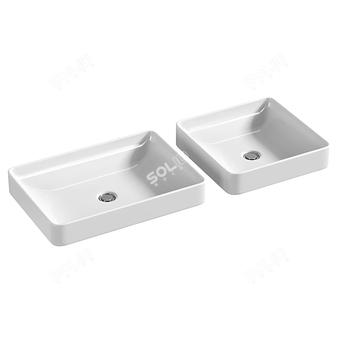 Vox Ceramic Square Vessel Sink 3D model image 3