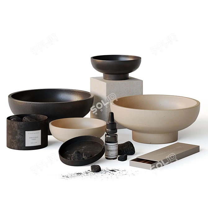 Sleek Modern Coffee Table Kit 3D model image 1