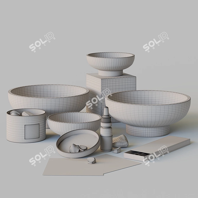 Sleek Modern Coffee Table Kit 3D model image 5