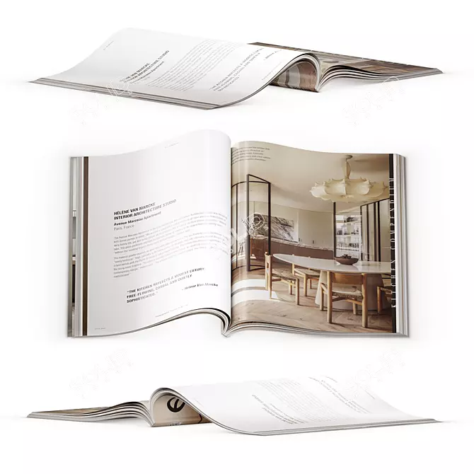 High-Quality Interior Decor Journals Set 3D model image 2