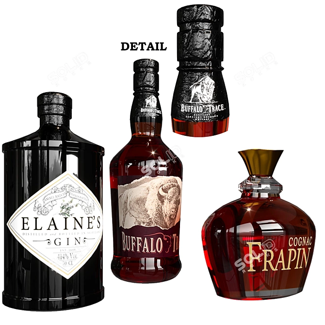 Premium Liquor Bottle Collection 3D Model 3D model image 7