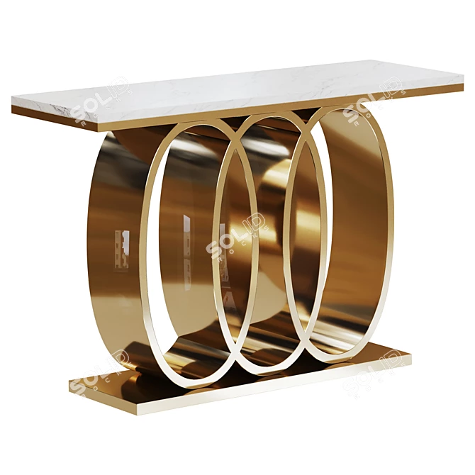 Oslo Console in Metal/Marble 3D model image 1