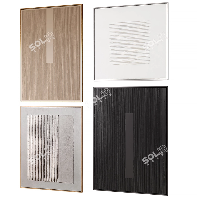 3D Textured Framed Art Set 3D model image 8