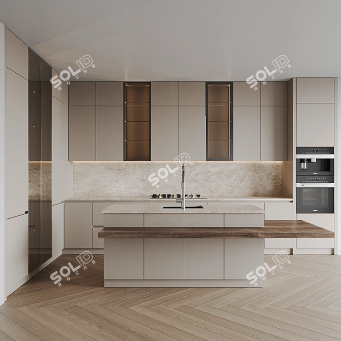 Sleek Kitchen 3D Models Set 3D model image 1