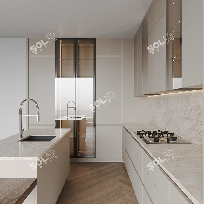 Sleek Kitchen 3D Models Set 3D model image 3