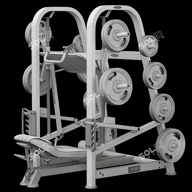 Advanced Vertical Leg Press Machine 3D model image 7