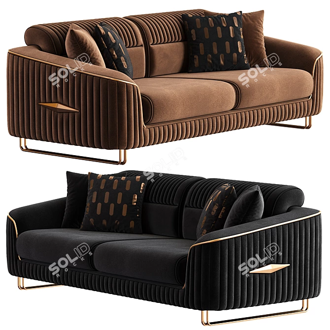 Modern Magnum Sofa Set 3D model image 1