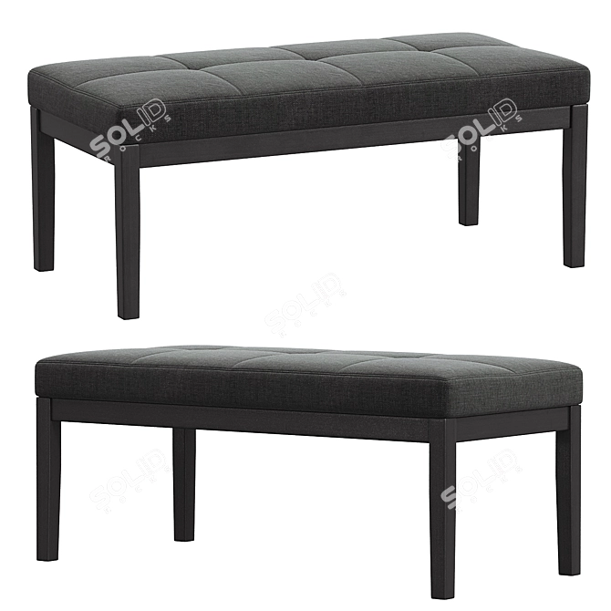 Elegant Lacey Tufted Ottoman Bench 3D model image 1