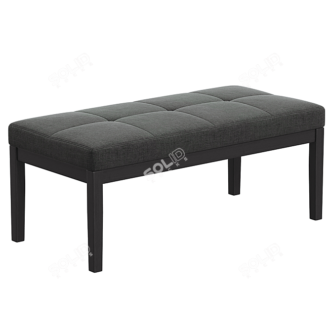 Elegant Lacey Tufted Ottoman Bench 3D model image 2