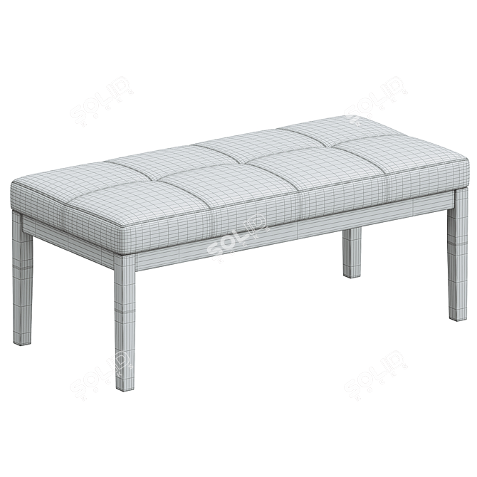 Elegant Lacey Tufted Ottoman Bench 3D model image 3