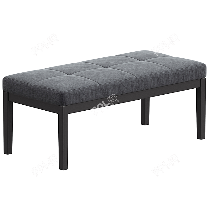 Elegant Lacey Tufted Ottoman Bench 3D model image 5