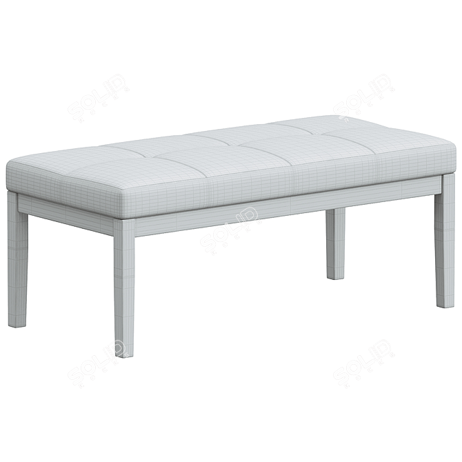 Elegant Lacey Tufted Ottoman Bench 3D model image 6