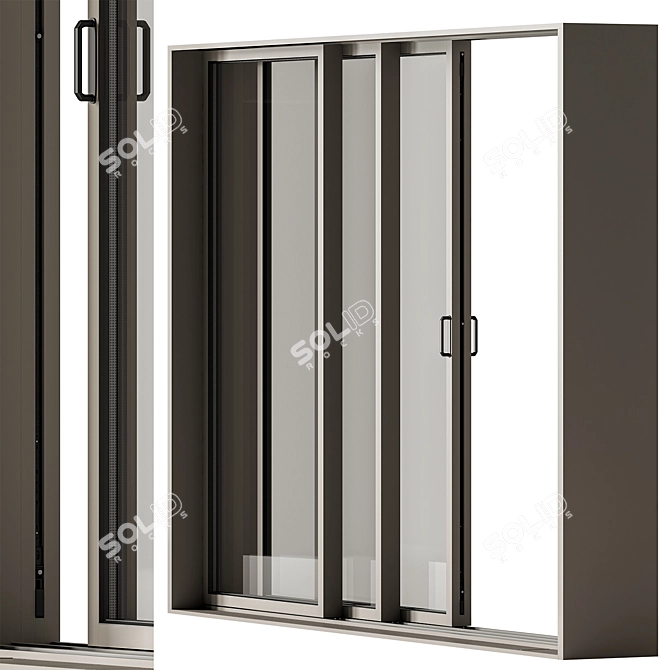 Metal Sliding Windows Set 29 3D model image 2