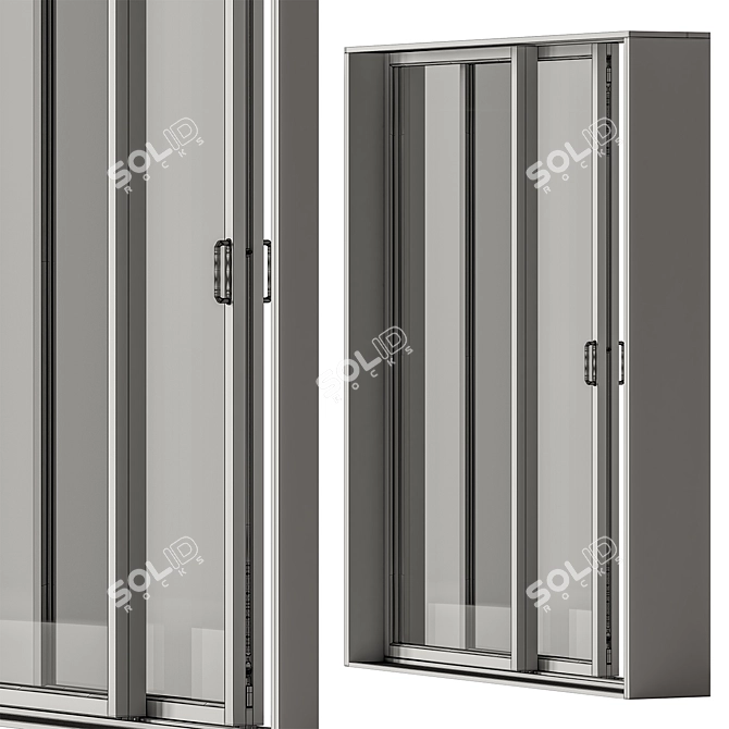 Metal Sliding Windows Set 29 3D model image 6