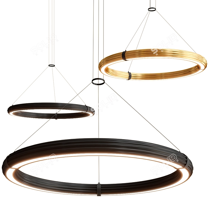 Elli Antique Gold Pendant Light 3D model image 1