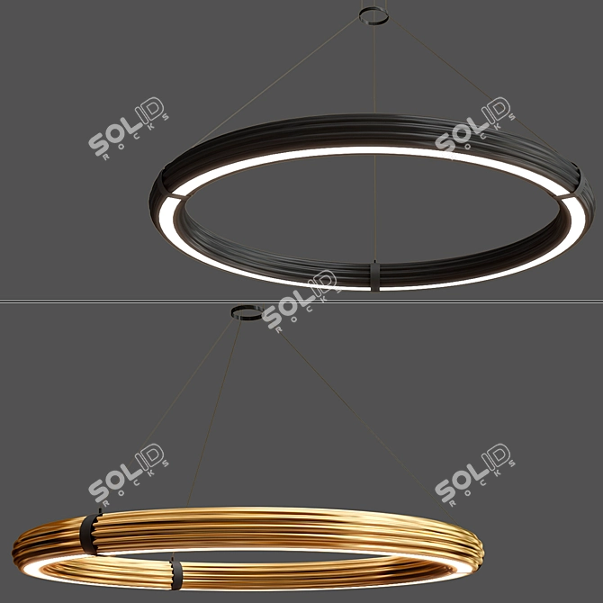 Elli Antique Gold Pendant Light 3D model image 2