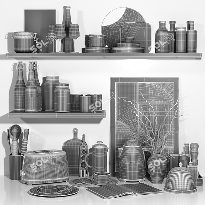 High-Quality Kitchen Accessories 3D Model 3D model image 6