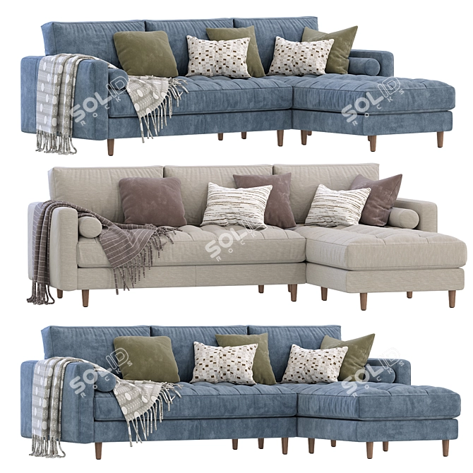 Modern Madison Chaise Sectional 2013 3D model image 1