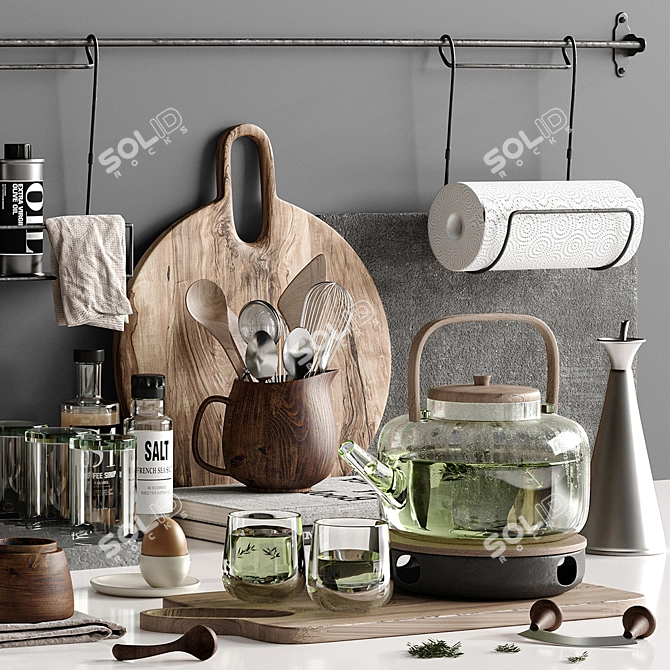 Versatile Kitchen Accessories Set 3D model image 2