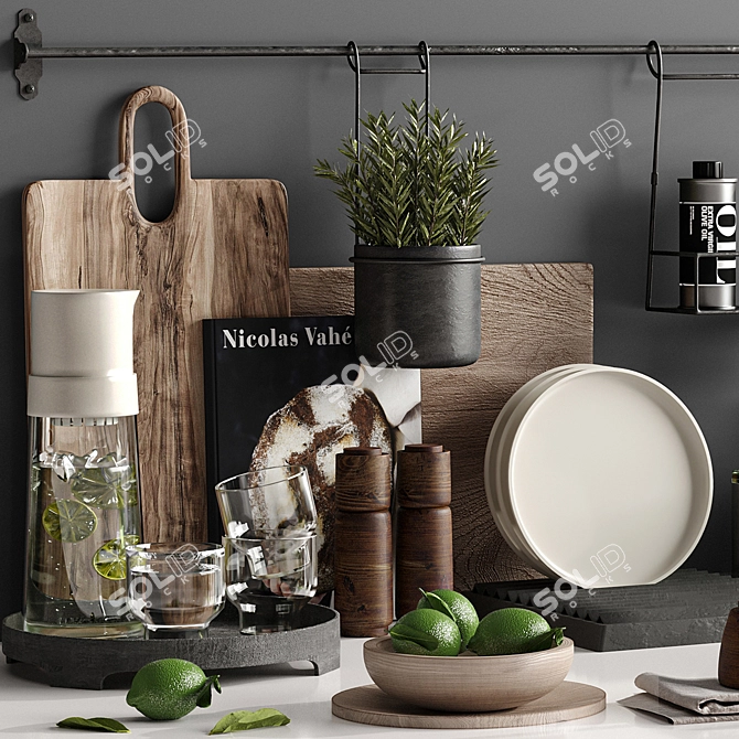 Versatile Kitchen Accessories Set 3D model image 3