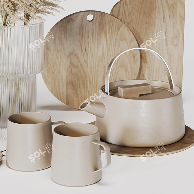 Premium Kitchen Tableware Collection 3D model image 3