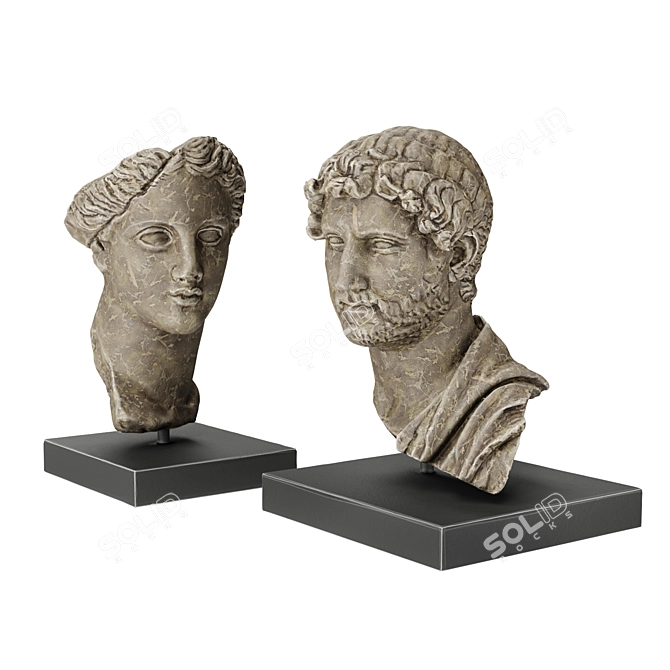  Classical Greek Busts Set 3D model image 3