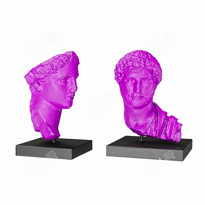  Classical Greek Busts Set 3D model image 4