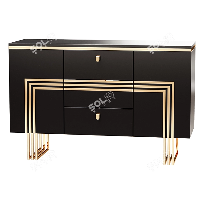 Stylish Carlino Chest of Drawers 3D model image 1