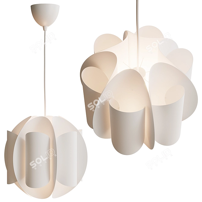 Modern White Pendant Lamp Fixture 3D model image 3